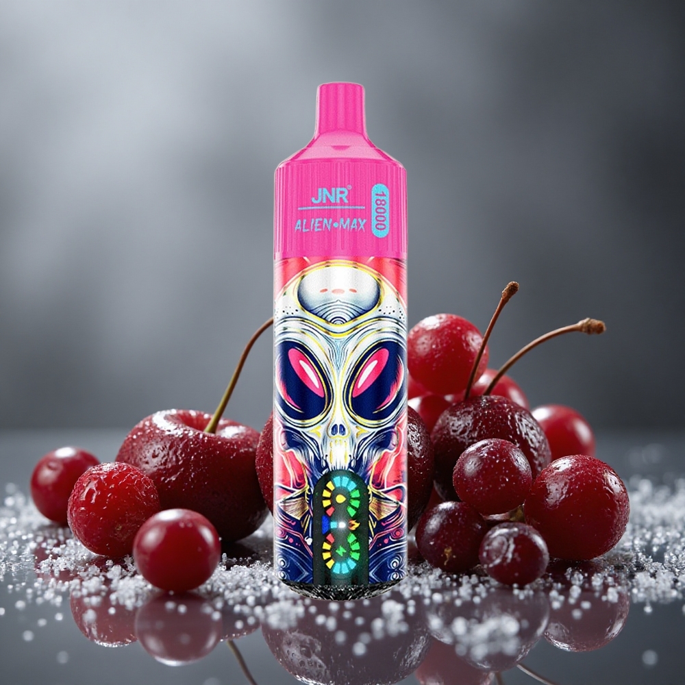 JNR Alien Max 18000 パフ スマートLEDディスプレイ  デュアルメッシュコイル チェリーベリー