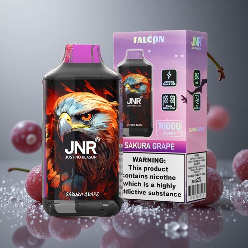 JNR Falcon 16000 パフ デュアルメッシュコイル サクラグレープ
