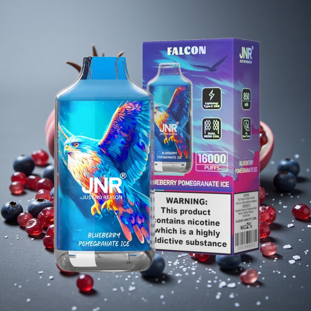 JNR Falcon 16000パフ ブルーベリーポメグラネートアイス 850mAh 22ml