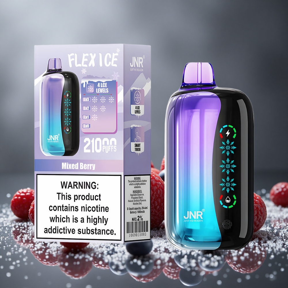 JNR Flex Ice 21000 パフ ディスポーザブルベイプ ミックスベリー タッチスクリーン 26ml