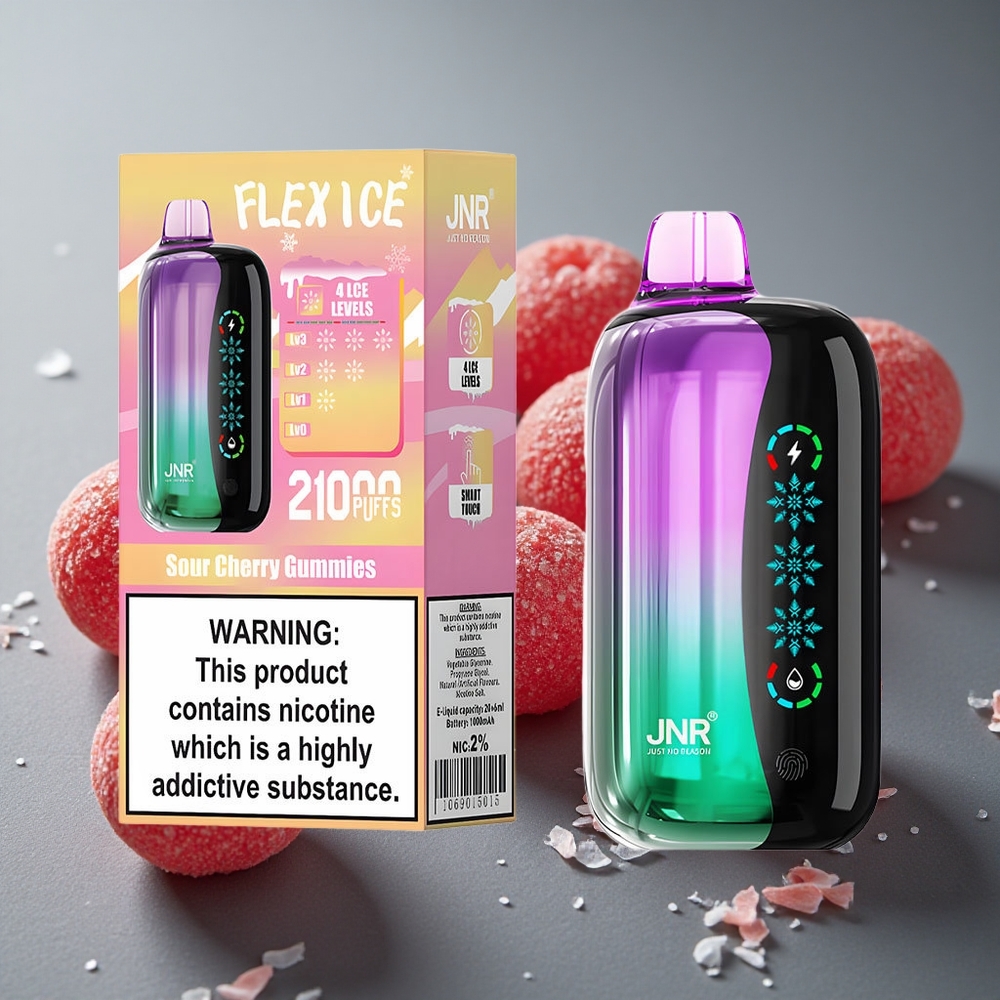 JNR Flex Ice 21000パフ サワーチェリーグミ タッチスクリーンカスタマイズ可能エアフロー