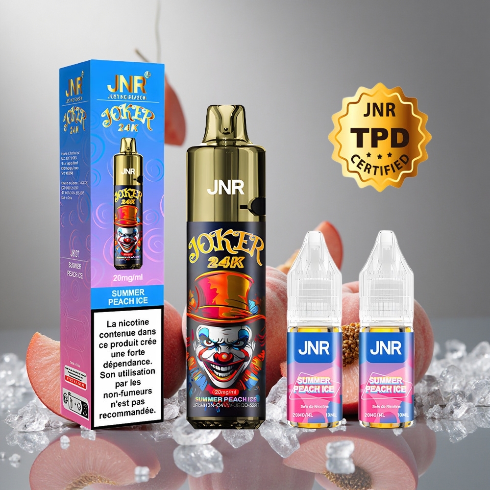 JNR Joker 24K 24000パフ サマーピーチアイス リフィル可能ポッド 800mAh