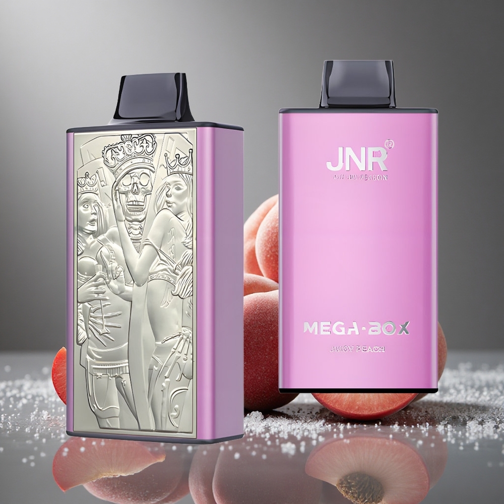 JNR Mega Box 25000パフ ジューシーピーチ デュアルメッシュコイル 850mAh