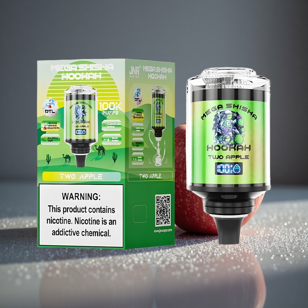 JNR Mega Shisha Hookah 100000 パフ 2 ニコチン アップル デスクトップ互換性