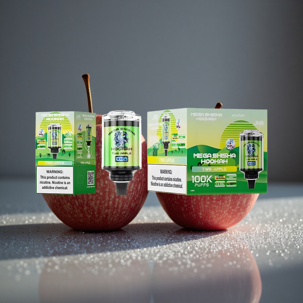 JNR Mega Shisha Hookah 100000 パフ 2 ニコチン アップル デスクトップ互換性