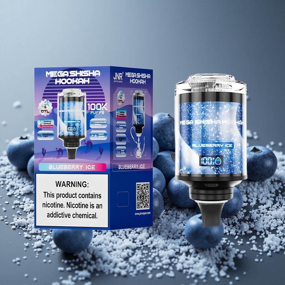 JNR Mega Shisha Hookah 100000 パフ ブルーベリーアイス デスクトップ互換性