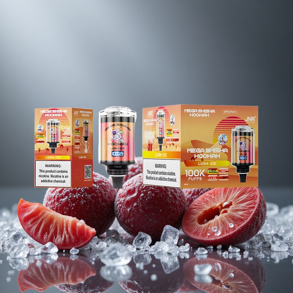 JNR Mega Shisha Hookah 100000パフ 60ml デスクトップ互換性 ラッシュアイス