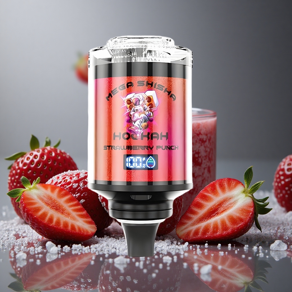 JNR Mega Shisha Hookah 100000パフ ストロベリーパンチ デスクトップ互換