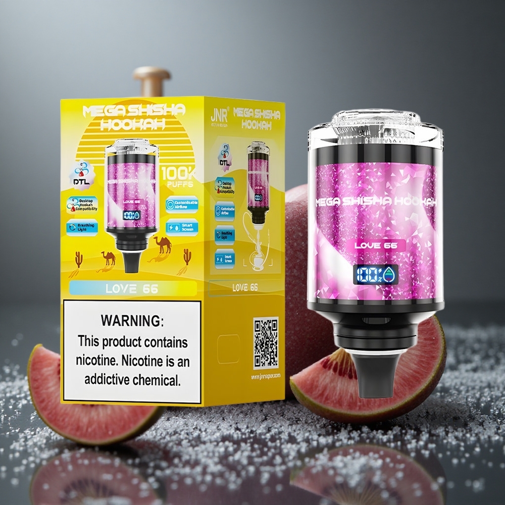 JNR Mega Shisha Hookah 100K デスクトップ互換性 2200mAh 60ml 愛 66