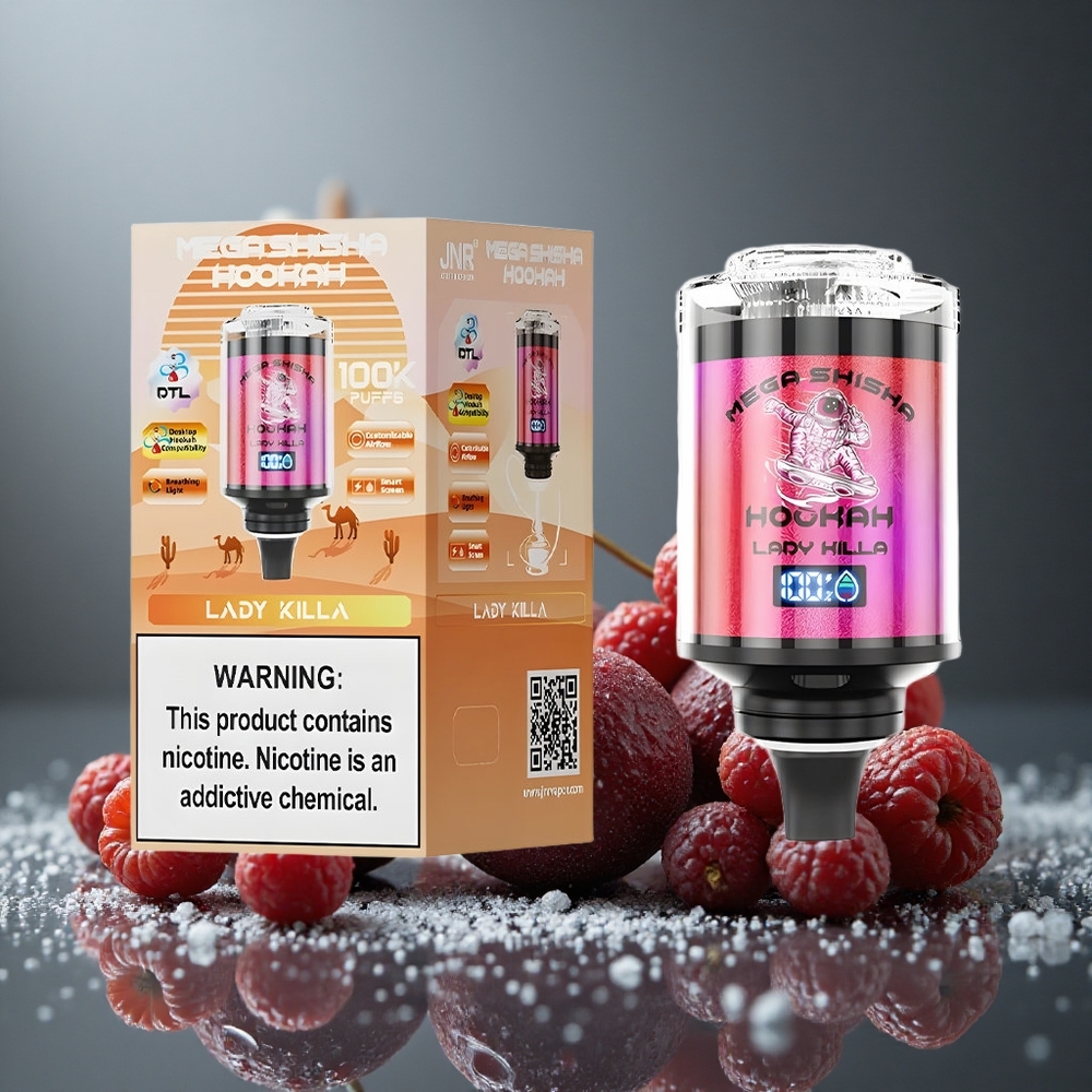 JNR Mega Shisha Hookah 100K デスクトップ互換性 2200mAh リチャージャブルバッテリー レディキラー