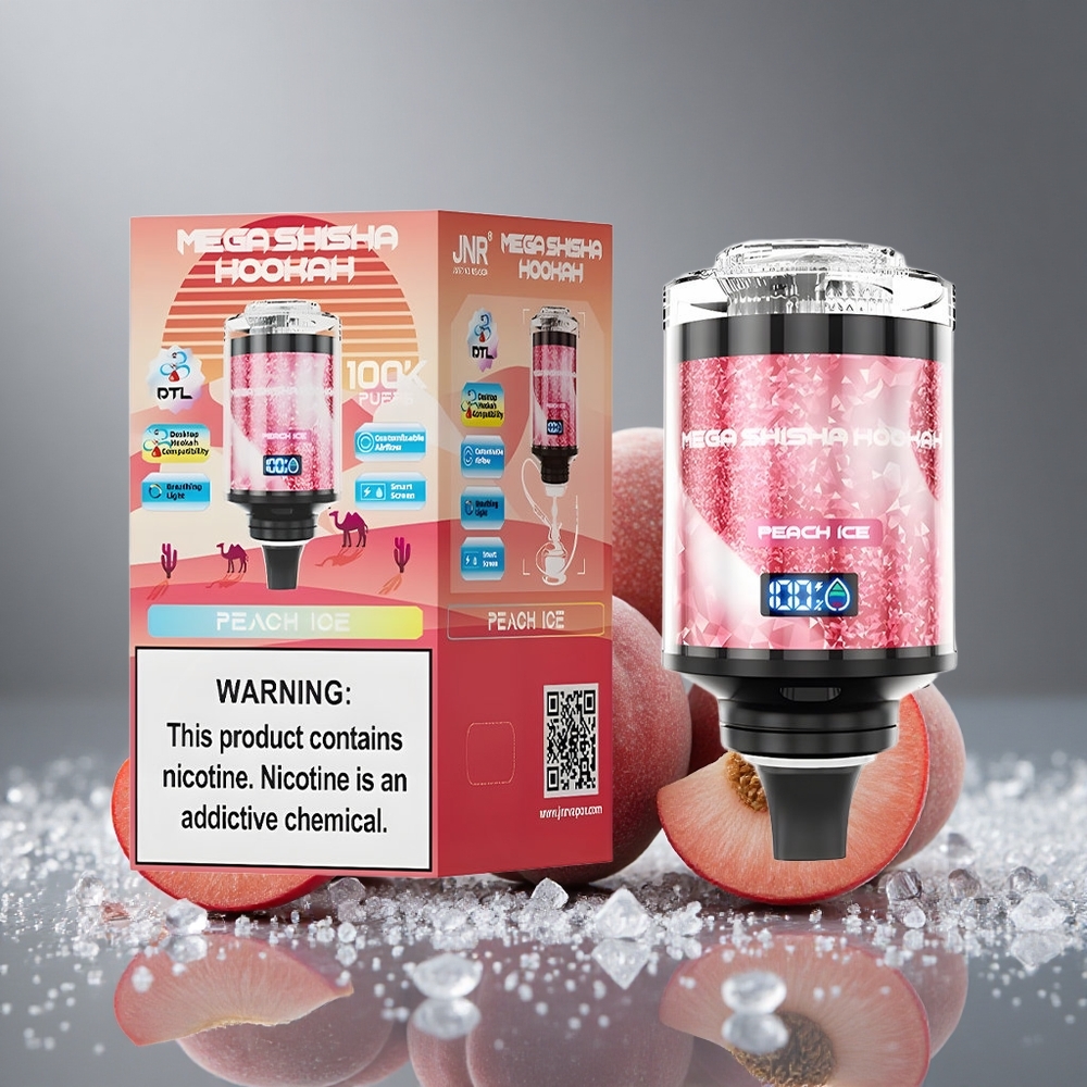 JNR Mega Shisha Hookah 100Kパフ ピーチアイス デスクトップ互換