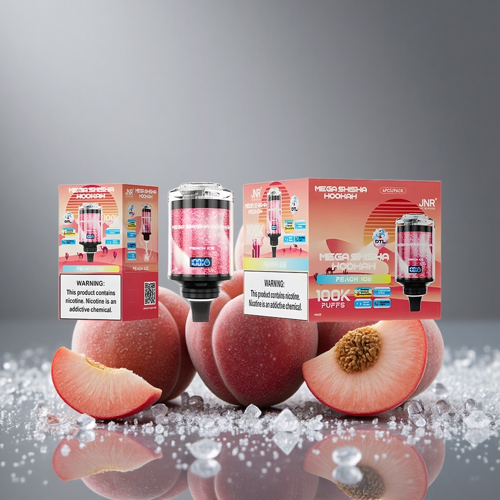 JNR Mega Shisha Hookah 100Kパフ ピーチアイス デスクトップ互換