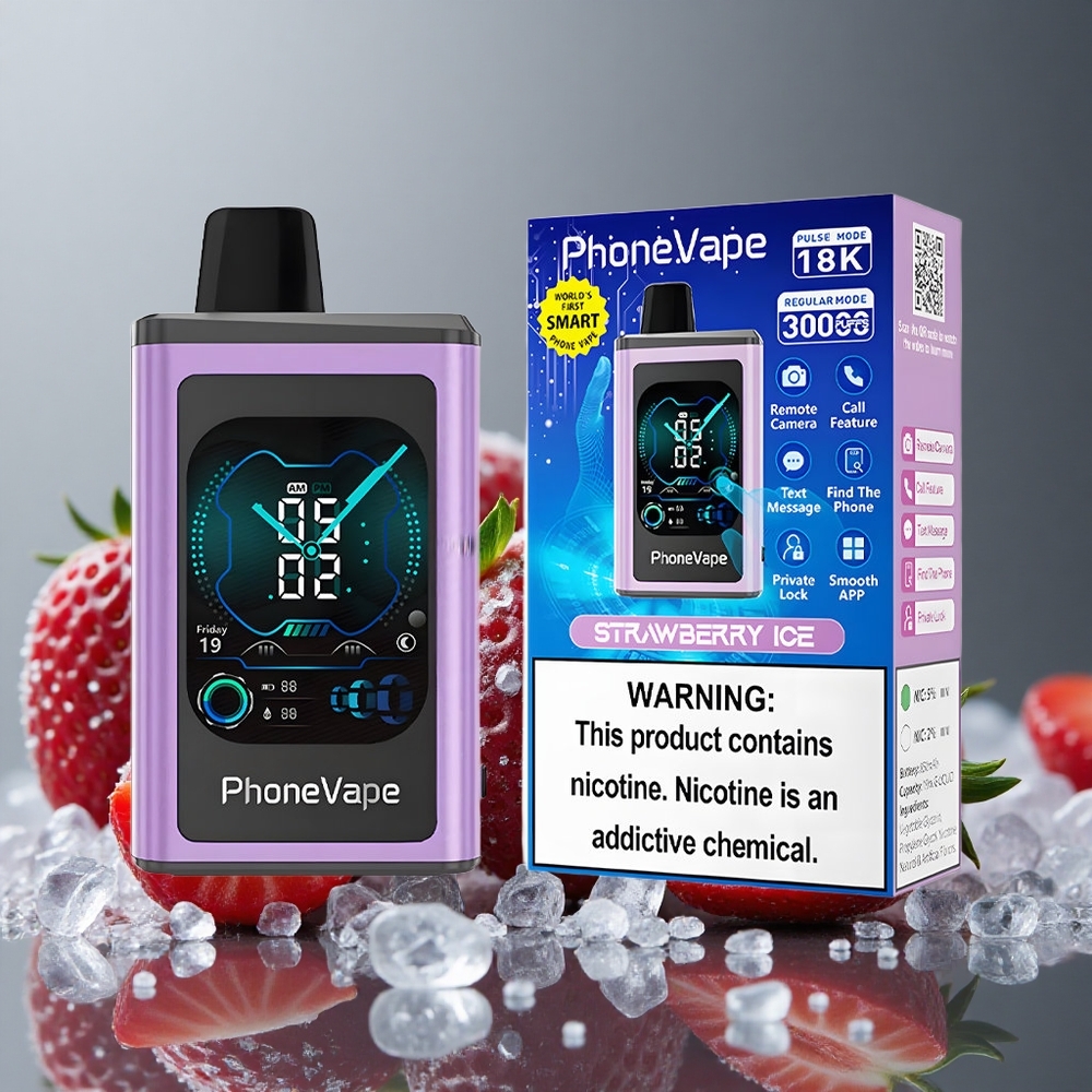 JNR PhoneVape 30000パフ ストロベリーアイス タイプC充電 ターボモード