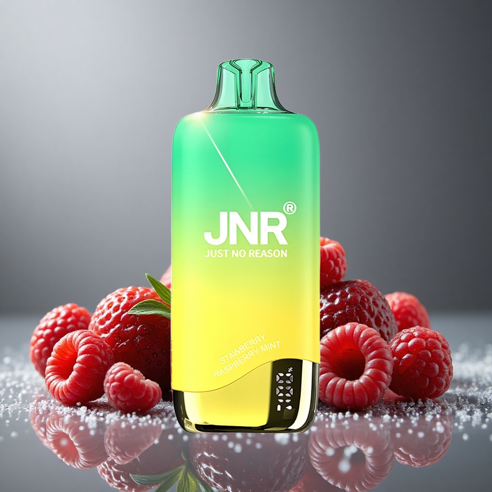 JNR Rainbow 10500パフ ストロベリーレッドラズベリーミント 18ml 08オームメッシュコイル