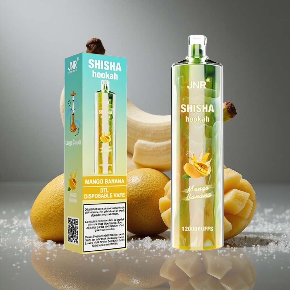 JNR Shisha Hookah 12000 パフ 750mAh マンゴーバナナ 使い捨てベイプ