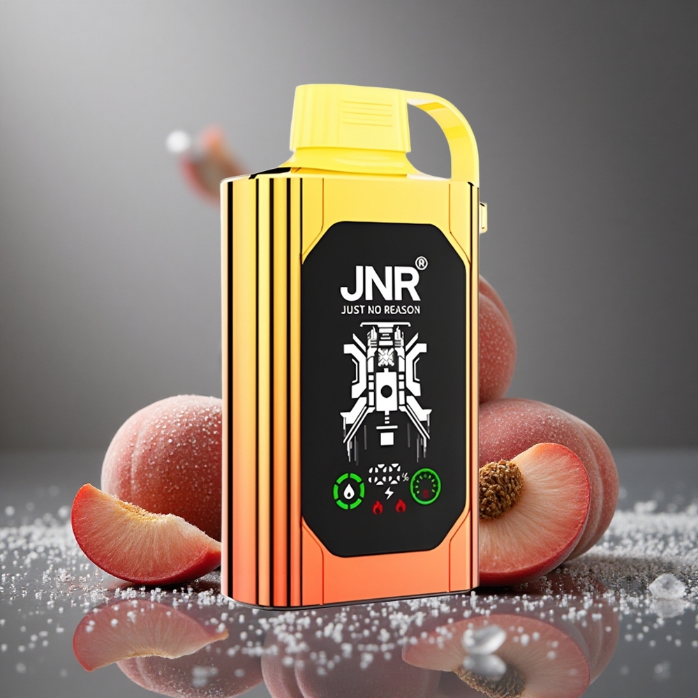 JNR Shisha Hookah Box 20500 パフ HDディスプレイ デュアルメッシュコイル ジューシーピーチ
