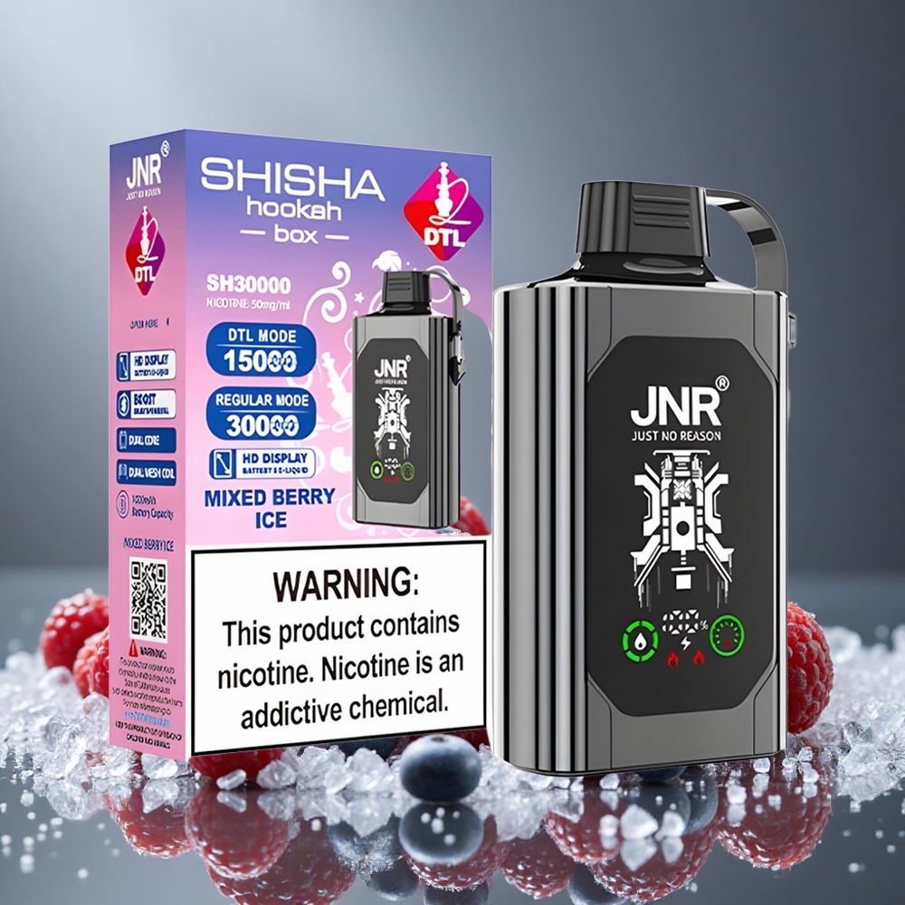 JNR Shisha Hookah Box 20500 パフ デュアルメッシュコイル 25ml ミックスベリーアイス