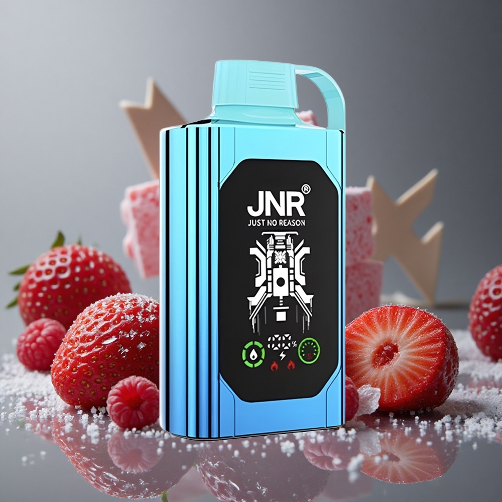 JNR Shisha Hookah Box 20500パフ ストロベリーレッドラズベリーキャンディ デュアルメッシュコイル 25ml