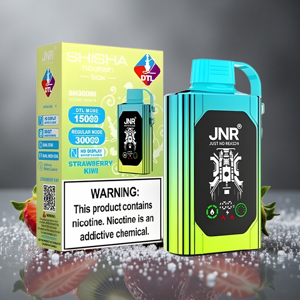 JNR Shisha Hookah Box 20500パフ デュアルメッシュコイル Type-C急速充電 ストロベリーキウイ