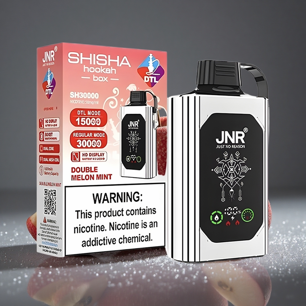JNR Shisha Hookah Box 20500パフ デュアルメッシュコイル タイプC急速充電 ダブルアップル