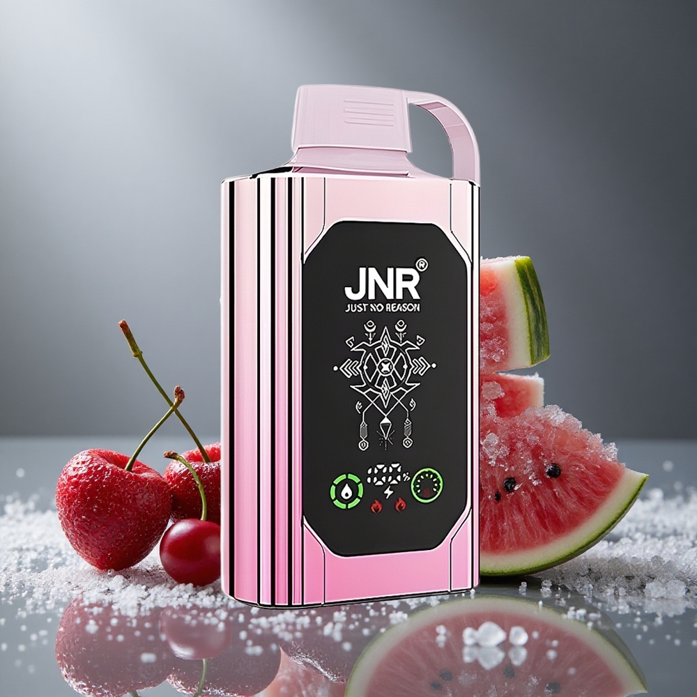 JNR Shisha Hookah Box 20500パフ デュアルメッシュコイル タイプC急速充電 チェリーウォーターメロンフリーズ