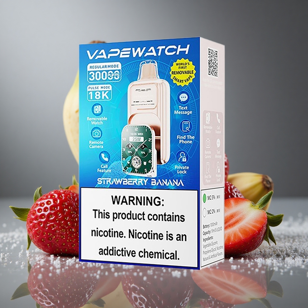 JNR Vape Watch 30000 パフ ストロベリーバナナ 1000mAh 19mL