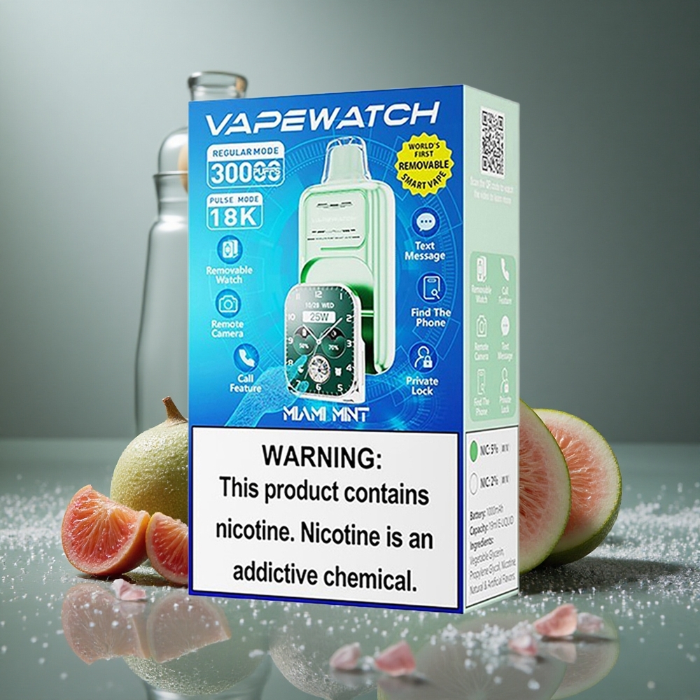 JNR Vape Watch 30000 パフ マイアミミント 1000mAh 19mL
