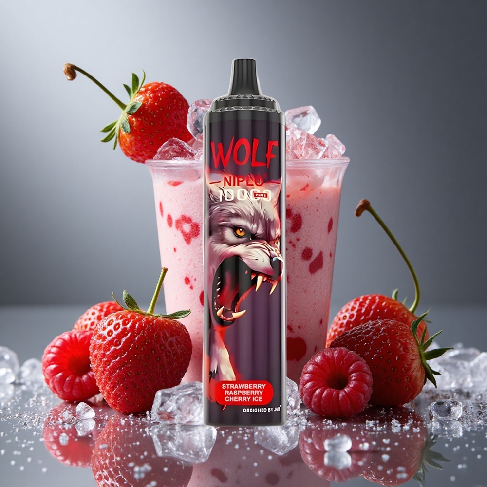 JNR Wolf Niplo 10000パフ ストロベリーレッドチェリーアイス 20ml 650mAh