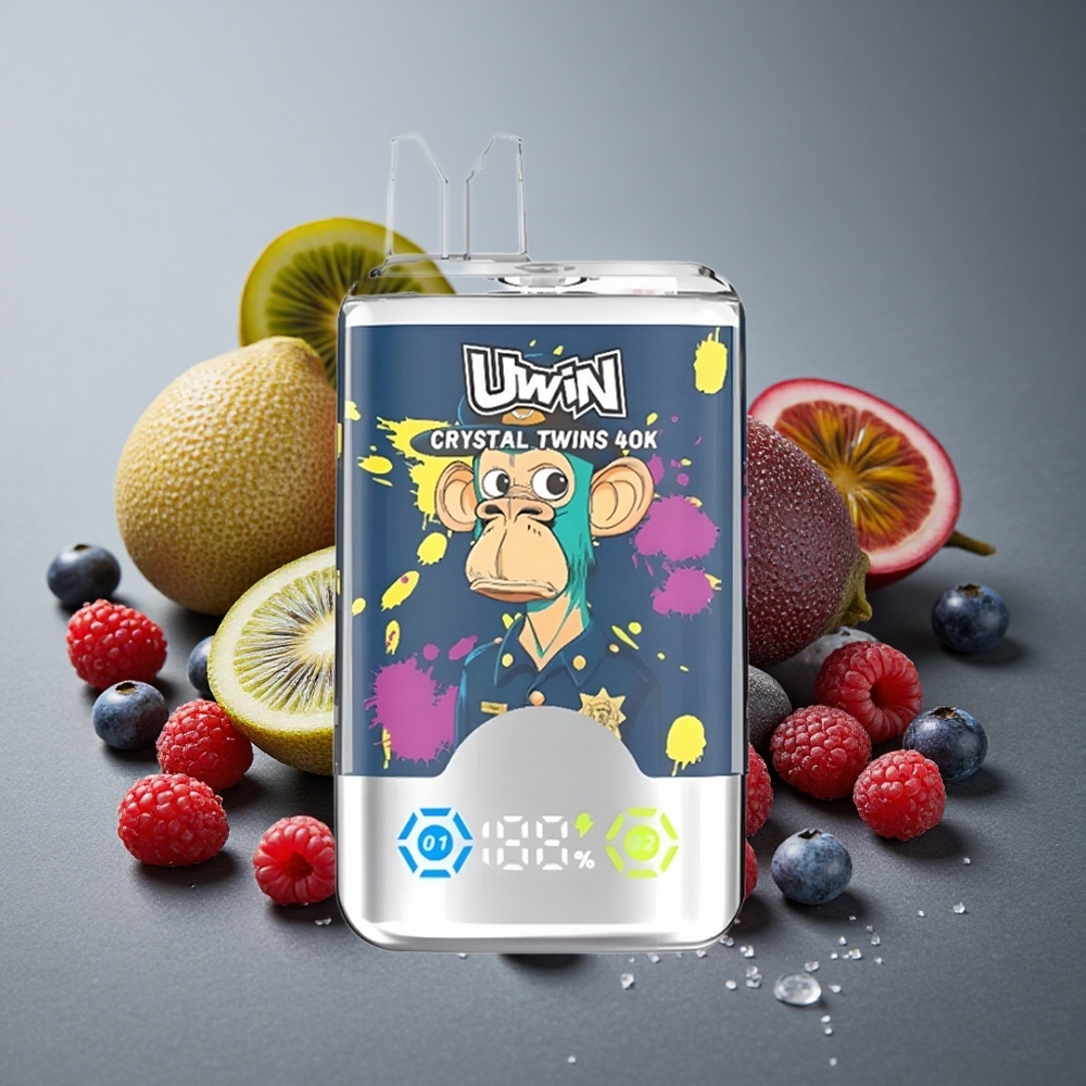 UWIN Crystal Twins 40000パフ キウイパッションフルーツ 32ml 850mAh