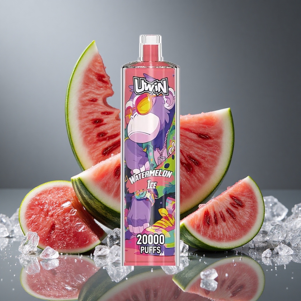 Uwin Shisha Hookah Crystal 20000パフ ウォーターメロンアイス 22ml メッシュコイル