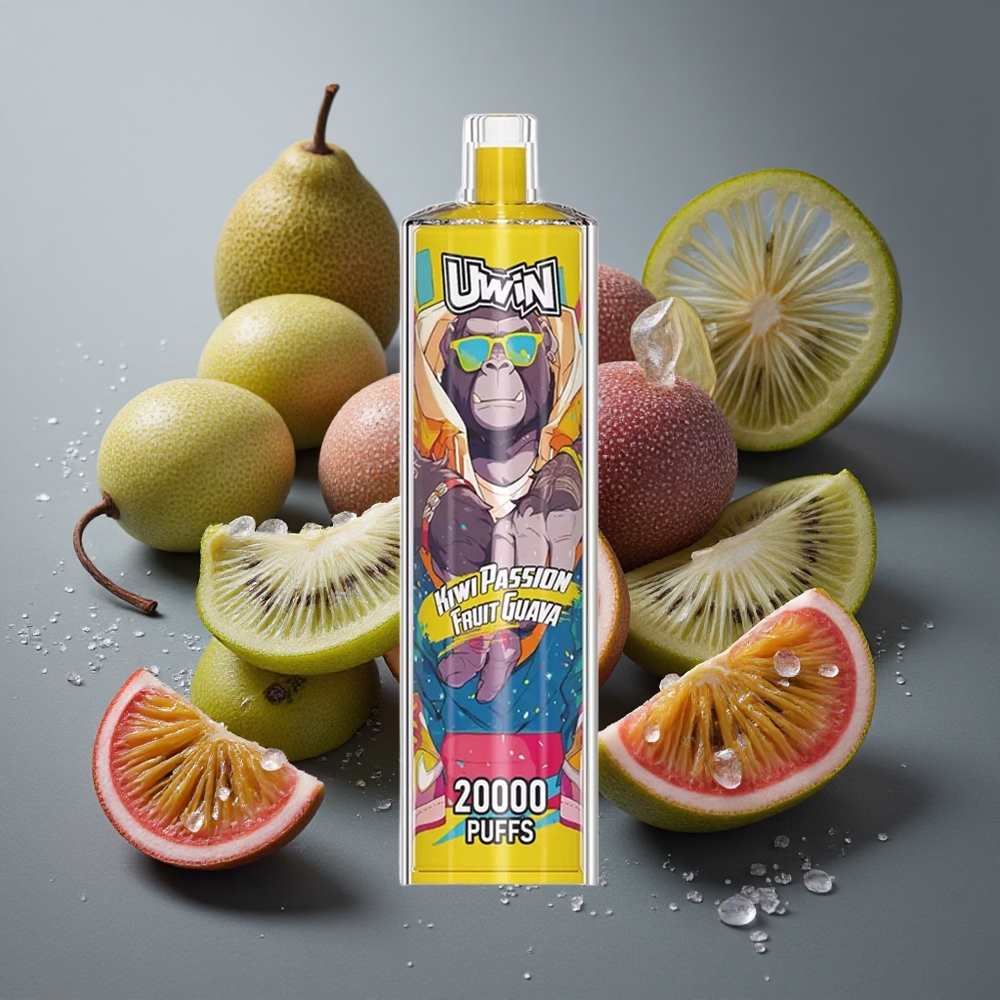 Uwin Shisha Hookah Crystal 20000パフ キウイパッションフルーツグァバ 22ml メッシュコイル