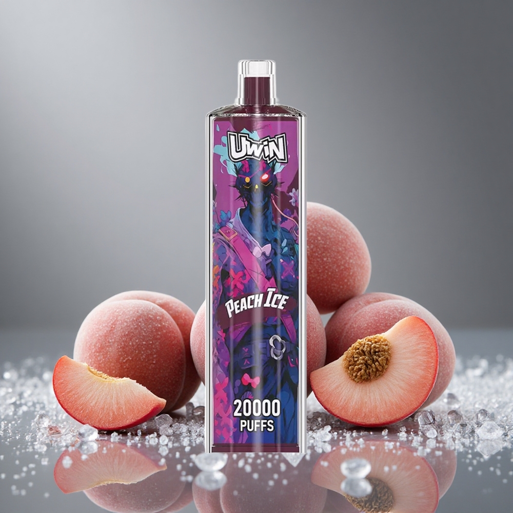 Uwin Shisha Hookah Crystal 20000パフ ピーチアイス 22ml メッシュコイル