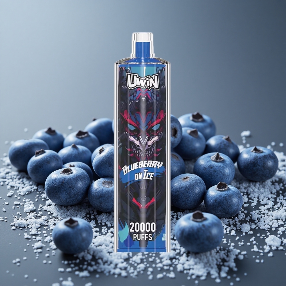 Uwin Shisha Hookah Crystal 20000パフ ブルーベリーオンアイス 22ml メッシュコイル