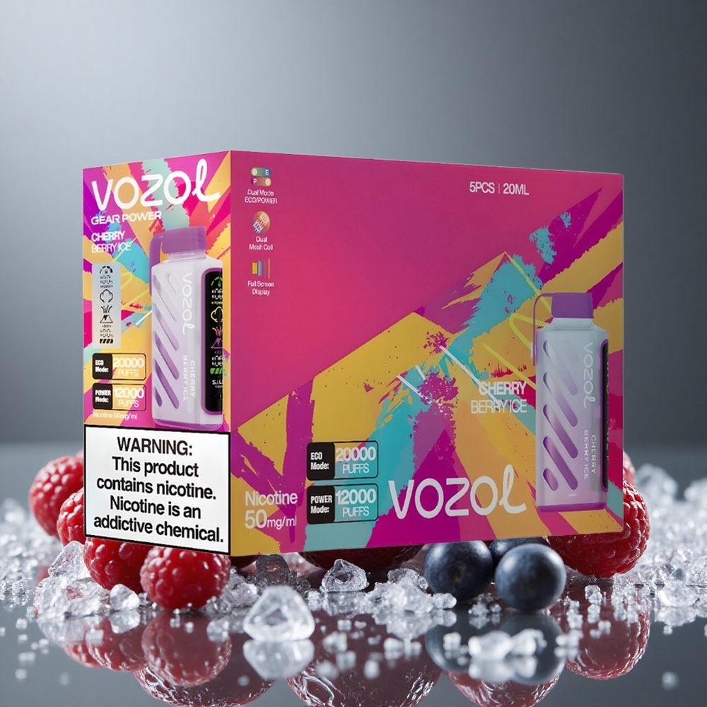 VOZOL Gear Power 20000パフ チェリーベリーアイス デュアルメッシュコイル 20mL