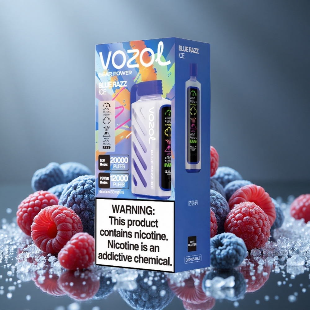 VOZOL Gear Power 20000パフ ブルーレズアイス デュアルメッシュコイル 20mL