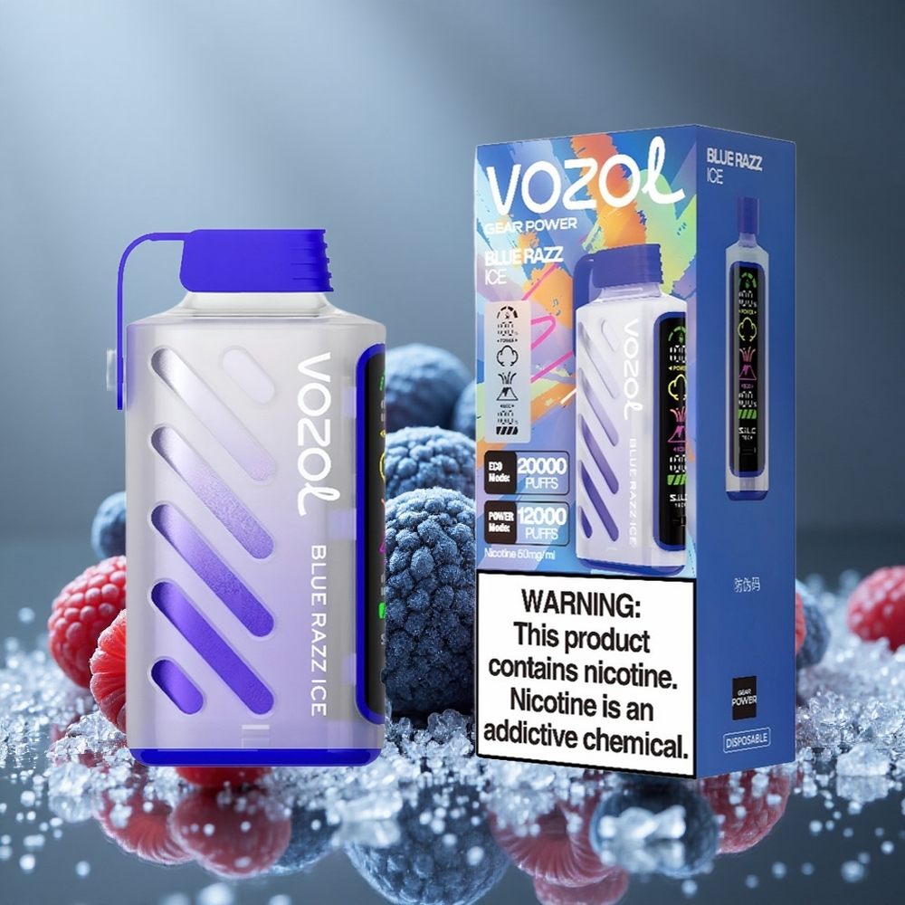 VOZOL Gear Power 20000パフ ブルーレズアイス デュアルメッシュコイル 20mL