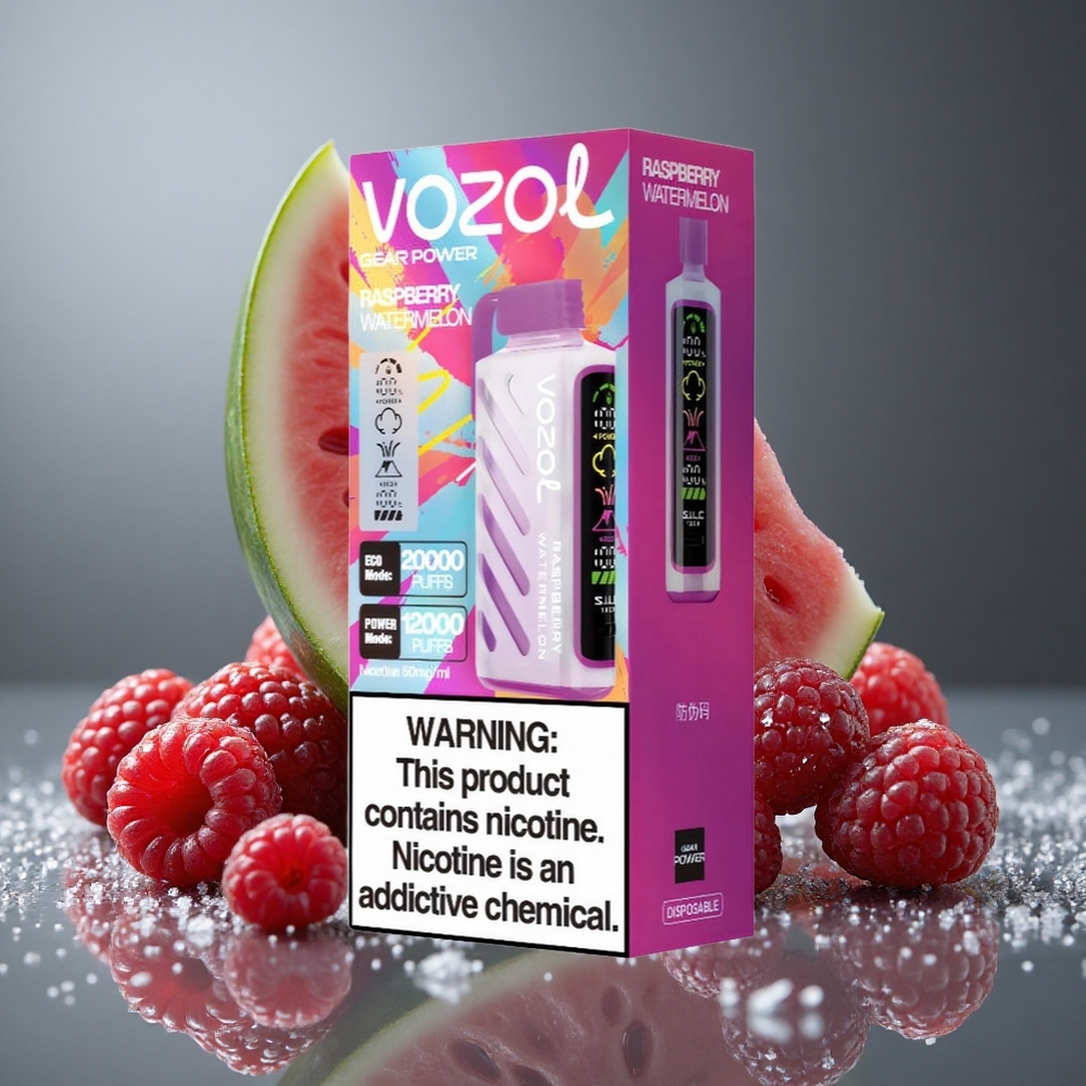 VOZOL Gear Power 20000パフ ラズベリーウォーターメロン デュアルメッシュコイル 20mL