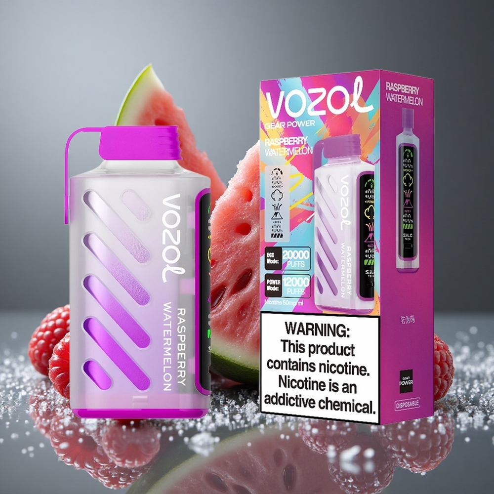 VOZOL Gear Power 20000パフ ラズベリーウォーターメロン デュアルメッシュコイル 20mL