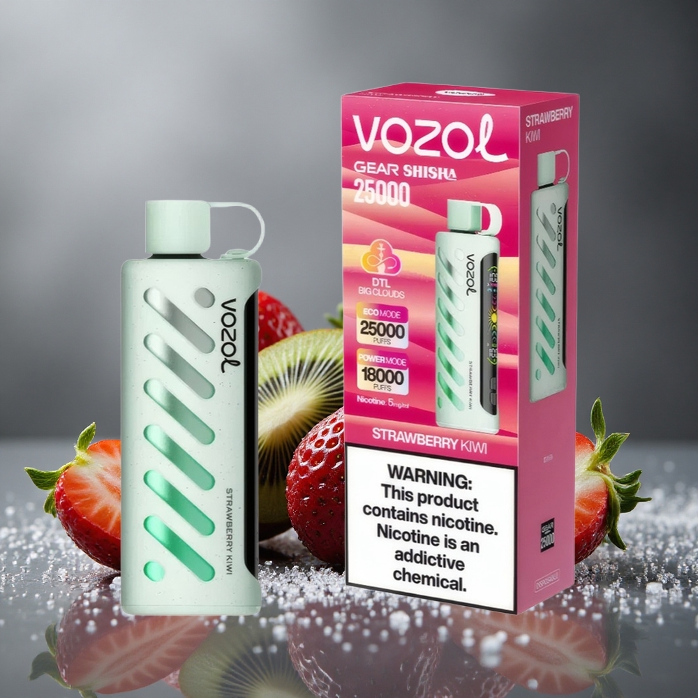 VOZOL Gear Shisha 25000 ストロベリーキウイ デュアルメッシュ 1000mAh
