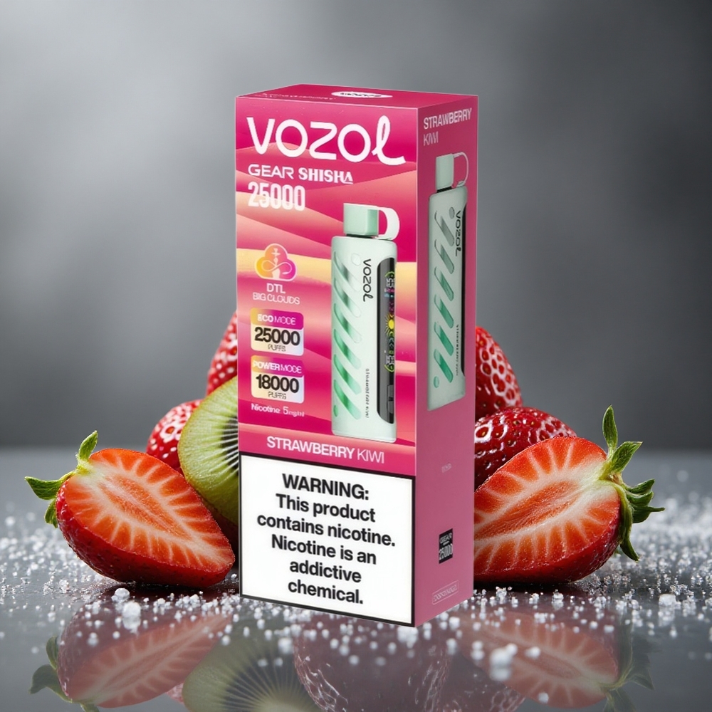 VOZOL Gear Shisha 25000 ストロベリーキウイ デュアルメッシュ 1000mAh