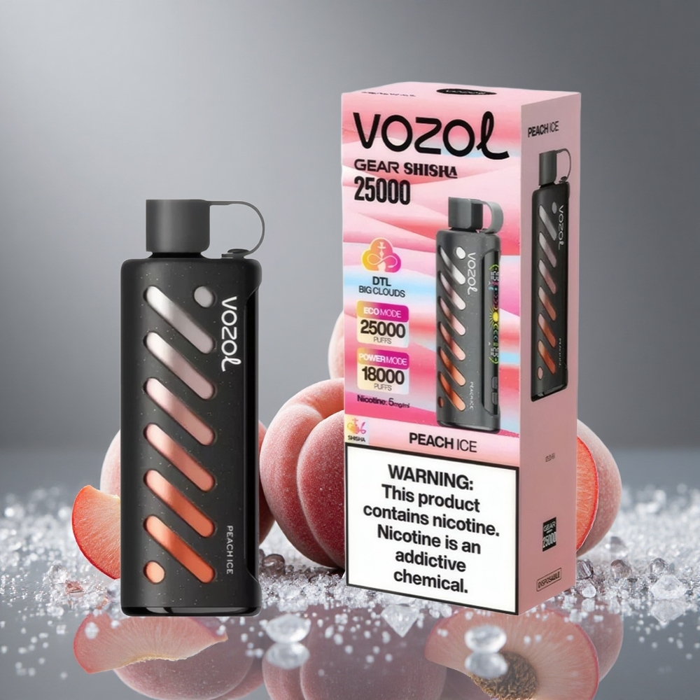 VOZOL Gear Shisha 25000 パフ ピーチアイス SiLC テック デュアルメッシュ