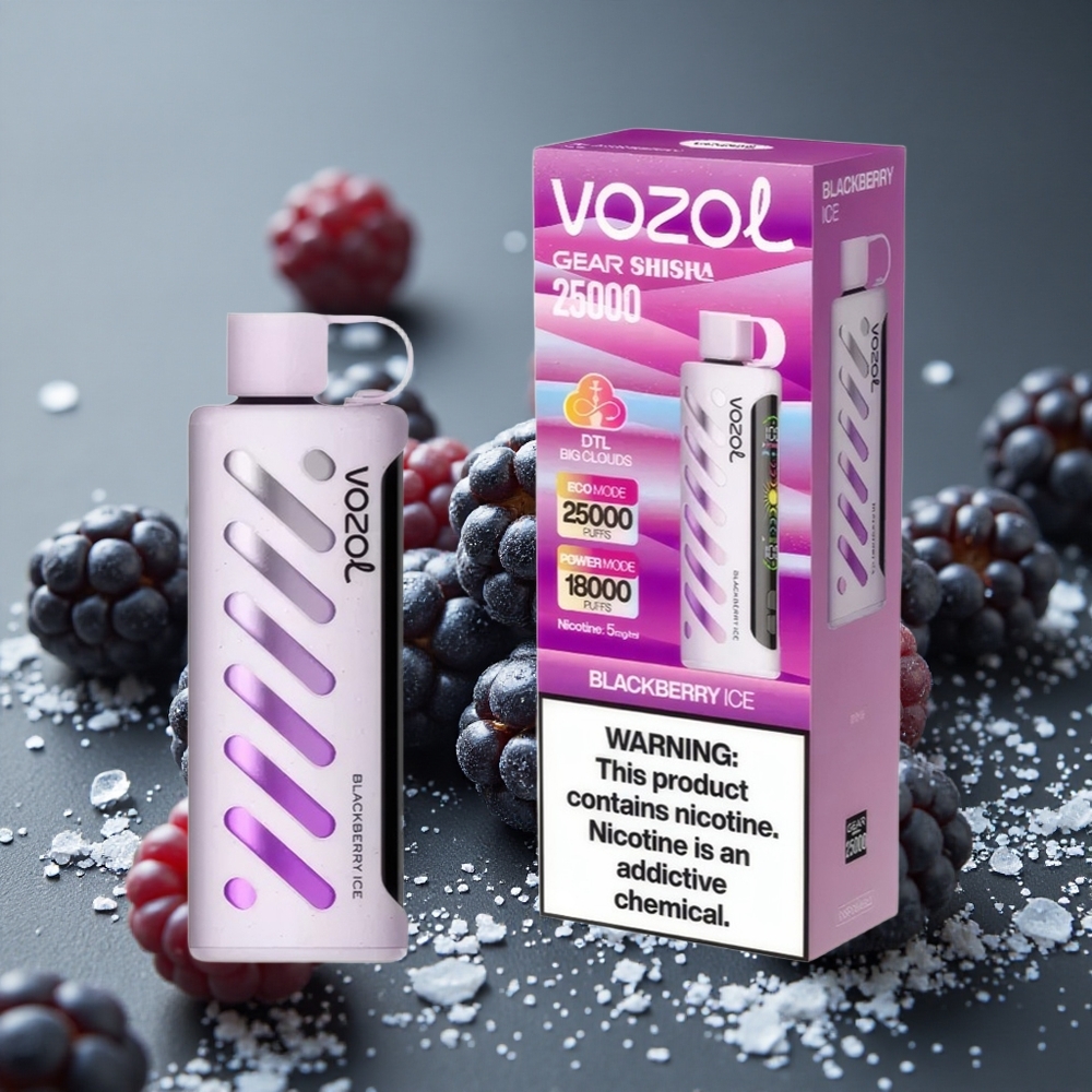 VOZOL Gear Shisha 25000 パフ ブラックベリーアイス デュアルメッシュ 1000mAh