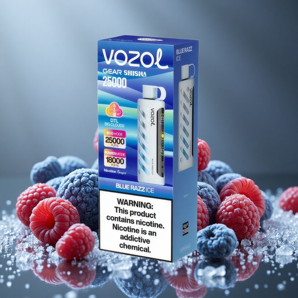 VOZOL Gear Shisha 25000パフ デュアルメッシュモード ブルーレズアイス