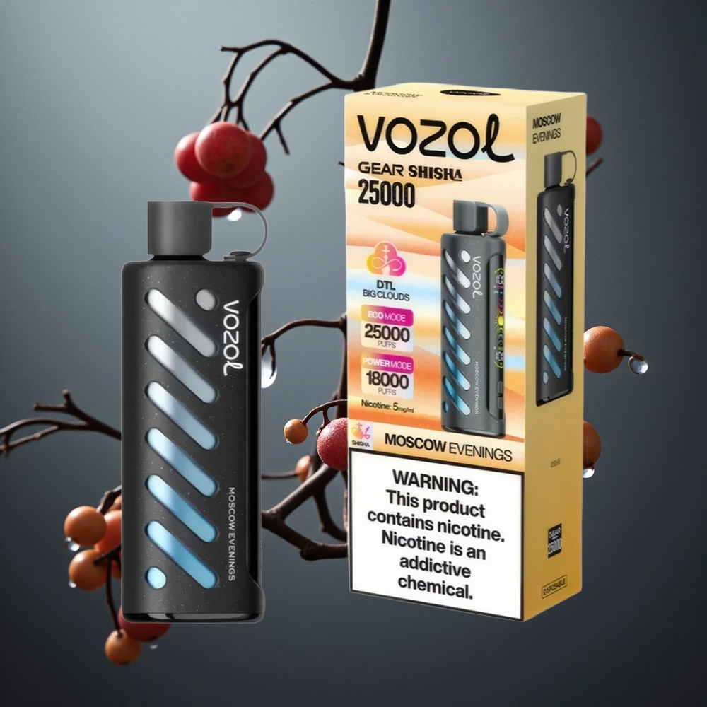 VOZOL Gear Shisha 25000パフ モスクワの夕べ デュアルメッシュモード 5mg ニコチン