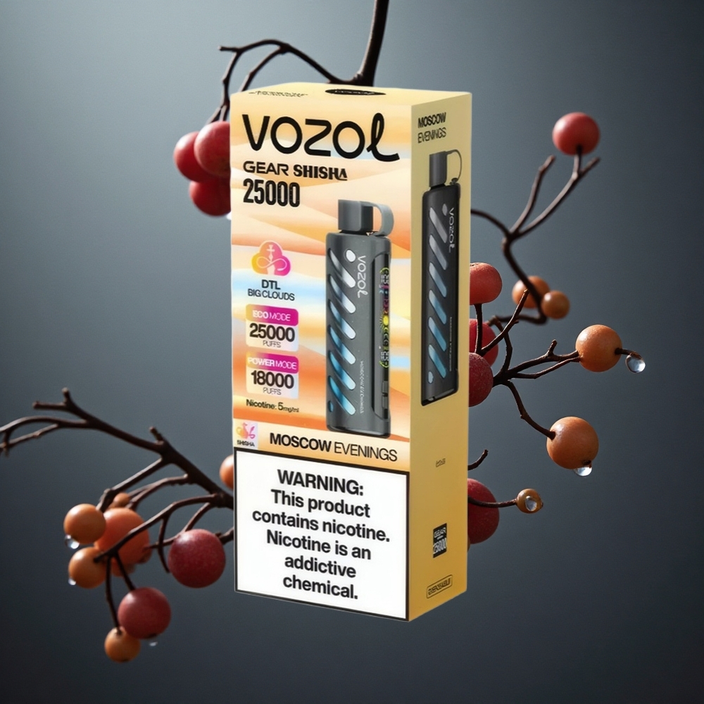 VOZOL Gear Shisha 25000パフ モスクワの夕べ デュアルメッシュモード 5mg ニコチン