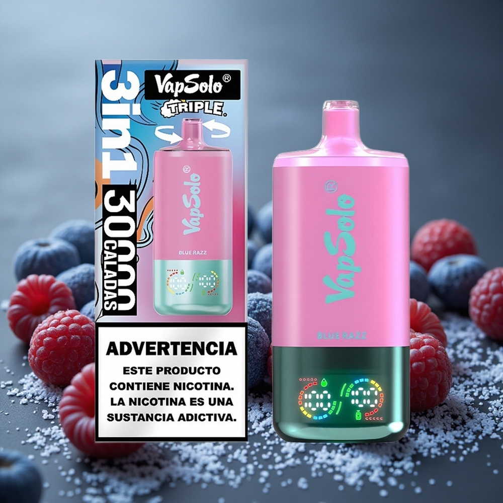 VapSolo Triple 30000 パフ ブルーレズ 40ml 20/50mg/ml ニコチン
