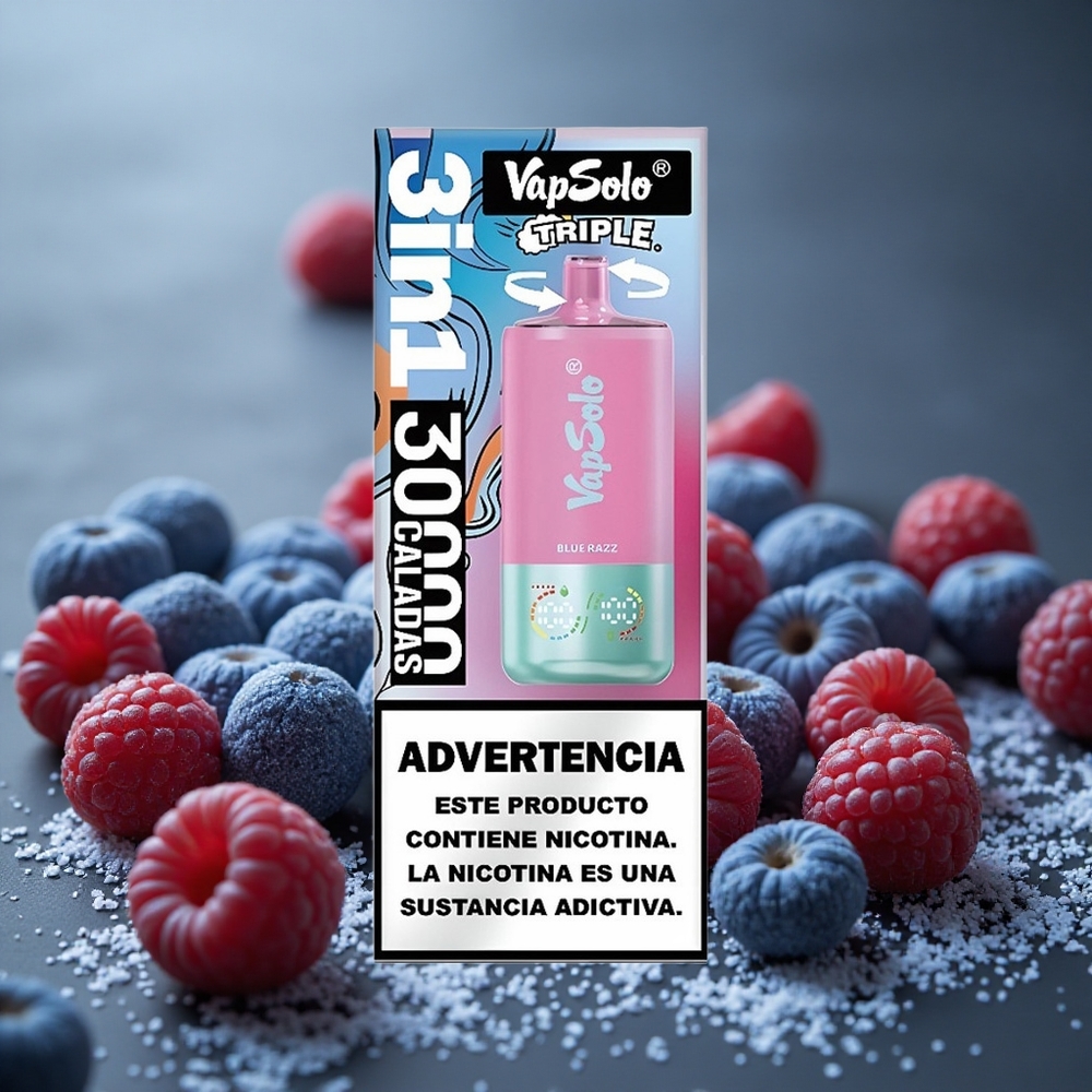 VapSolo Triple 30000 パフ ブルーレズ 40ml 20/50mg/ml ニコチン