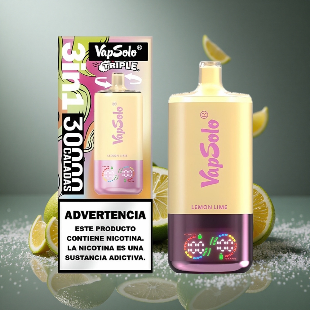 VapSolo Triple 30000 パフ レモンライム 40ml 20/50mg/ml ニコチン
