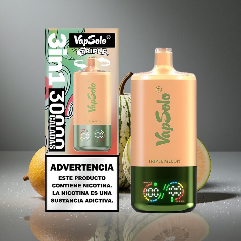 VapSolo Triple 30000 パフス トリプルメロン 40ml 20/50mg/ml ニコチン