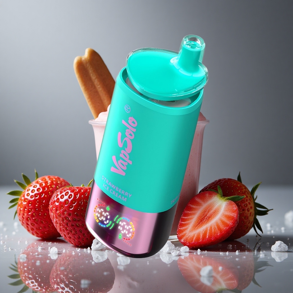VapSolo Triple 30000パフ ストロベリーアイスクリーム 40ml タイプC